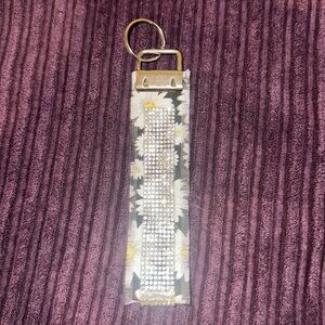 Frayed Rhinestone Wristlet Keychain